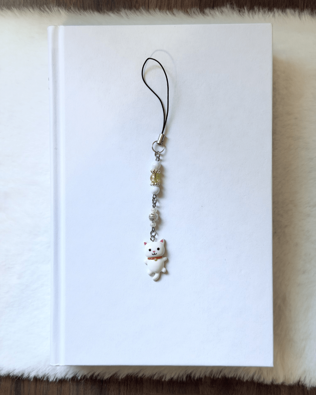 White Kitty Phone Charm - Phone Charm - Lil Moo Studio