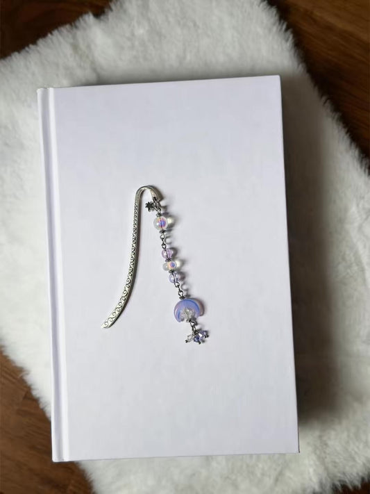 Celestial Moon Beaded Bookmark Charm - Lil Moo Studio
