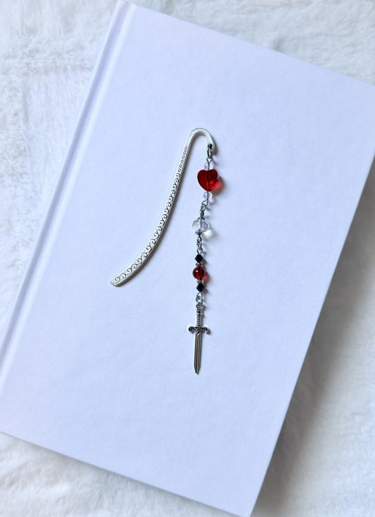 Dark Romance Bookmark Charm — Heart & Dagger - book charm - Lil Moo Studio