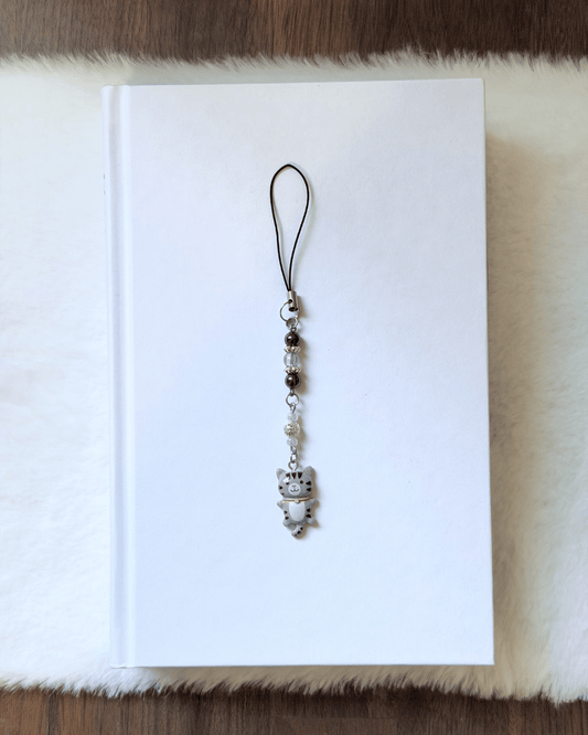 Gray Kitty Phone Charm - Phone Charm - Lil Moo Studio