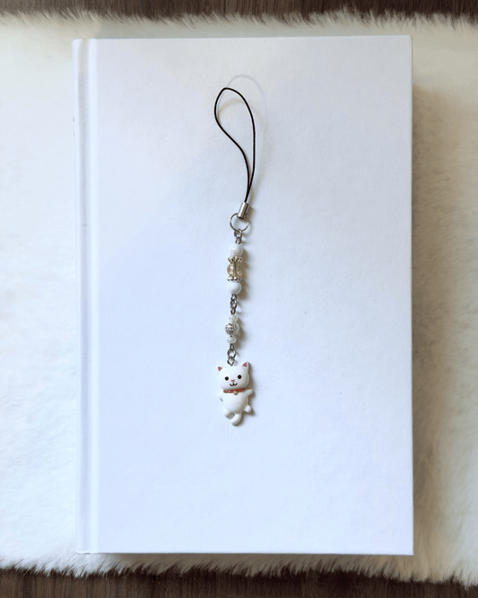 White Kitty Phone Charm - Phone Charm - Lil Moo Studio